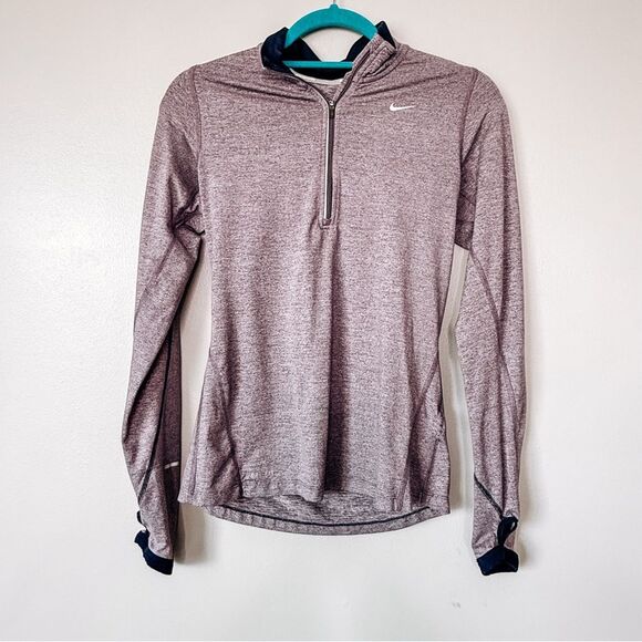 Nike Purple Long Sleeve Quarter Zip Dri-Fit Running Top Size XS - Picture 2 of 7